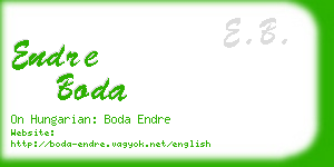 endre boda business card